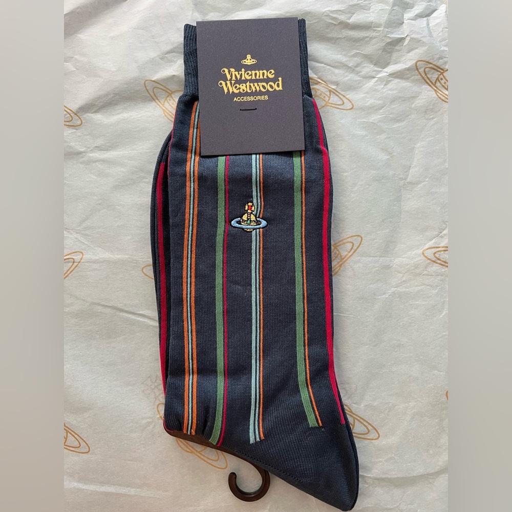 Vivienne Westwood Socks sz M Steel Navy